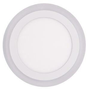 Ecolite Bílý vestavný LED panel kulatý 195mm 12W+4W podsvícený LED-DUO-R12W