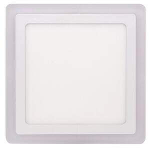 Ecolite Bílý vestavný LED panel hranatý 245 x 245mm 18W+6W podsvícený LED-DUO-S18W