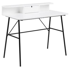 Stůl v průmyslovém stylu s horním úložným prostorem Černá a bílá INEST