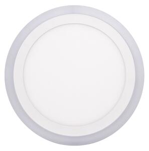 Ecolite Bílý vestavný LED panel kulatý 245mm 18W+6W podsvícený LED-DUO-R18W