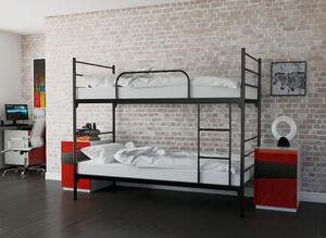 Patrové rozkládací kovové postele 2v1 90 x 200 cm