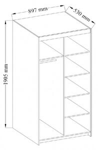 Šatní skříň do ložnice Saren 89,7 cm Bílá