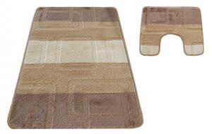 Béžové koupelnové koberečky s protiskluzovou úpravou 50 cm x 80 cm + 40 cm x 50 cm