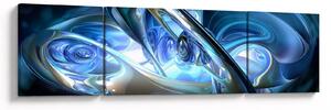 Obraz modrých fraktálů (170x50 cm)