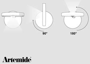 Artemide 1730W50A Demetra Spotlight, černé nástěnné svítidlo se stmívačem 9W 2700K průměr 13cm