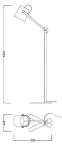 Mantra 4920 Nordica II, stojací lampa 1xE27, kov-bílá/dřevo, stínítko z bílé textilie, výška 130cm