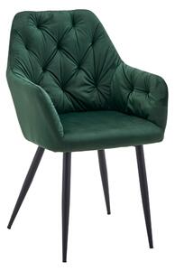 Designové křeslo, tmavě zelená Velvet látka, VERIO NEW
