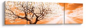 Oranžový obraz stromu (170x50 cm)