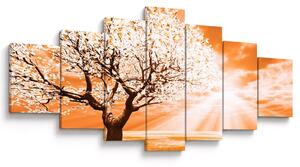 Oranžový obraz stromu (210x100 cm)