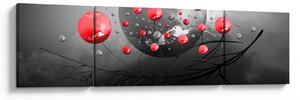 Obraz červených abstraktních koulí (170x50 cm)