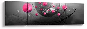 Obraz růžových abstraktních koulí (170x50 cm)