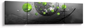 Obraz zelených abstraktních koulí (170x50 cm)