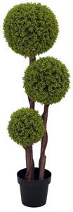 HOMCOM Umělý Buxus, 115 cm Rostlina do Domácnosti, Umělá Rostlina v Květináči, Dekorativní Rostlina, Dekorativní Rostliny pro Domov, Kancelář, Chodbu
