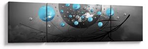 Obraz - světle modré abstraktní koule (170x50 cm)