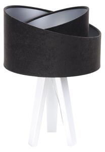 BPS koncept Stolní lampa GALAXY černá, 1xE27, v. 45 cm Barva: Stříbrná, Barva základny: Bílé dřevo, Vnitřní barva: Černá