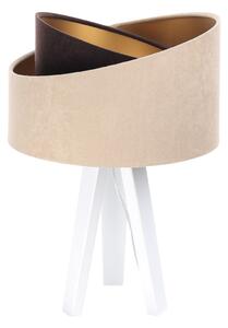 BPS koncept Stolní lampa GALAXY béžová, 1xE27, v. 45 cm Barva základny: Bílé dřevo, Vnitřní barva: Černá