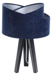 BPS koncept Stolní lampa GALAXY modrá, 1xE27, v. 45 cm Barva: Stříbrná, Barva základny: Černé dřevo