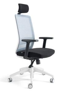 Kancelářská ergonomická židle S30 — látka, více barev S podhlavníkem Modrá