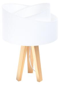 BPS koncept Stolní lampa GALAXY bílá, 1xE27, v. 45 cm Barva: Bílá, Barva základny: Naturální dřevo