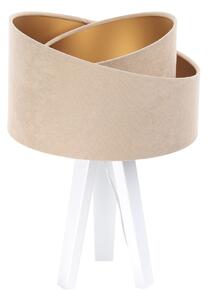 BPS koncept Stolní lampa GALAXY béžová, 1xE27, v. 45 cm Barva základny: Bílé dřevo, Vnitřní barva: Béžová