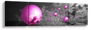 Obraz růžových koulí (170x50 cm)