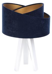 BPS koncept Stolní lampa GALAXY modrá, 1xE27, v. 45 cm Barva: Zlatá, Barva základny: Bílé dřevo