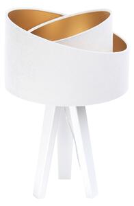 BPS koncept Stolní lampa GALAXY bílá, 1xE27, v. 45 cm Barva: Zlatá, Barva základny: Bílé dřevo