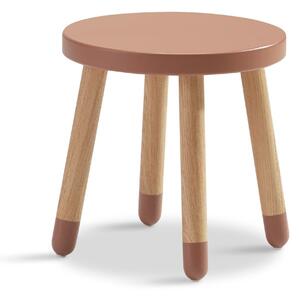 Růžová dětská stolička Flexa Dots, ø 30 cm