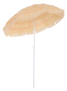 Outsunny Sluneční Umbrella Pláž Ø160cm Odolný proti Větru Stabilní Plážový Slunečník Nastavitelná Výška a Naklápění UV Ochrana Odolný proti Bouři Balk