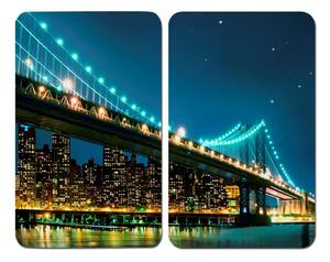 Sada 2 skleněných krytů na sporák Wenko Brooklyn Bridge, 52 x 30 cm