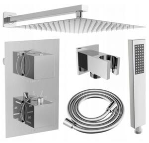 Mexen Cube DR02 podomítkový sprchový set s dešťovou sprchou 25x25 cm (6v1), chromová, 77502DR0225-00