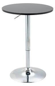 HOMCOM Moderní Kulatý Barový Stolek s 360° Otáčením a Výškovou Regulací, Bistro Stolek, Barový Stolek, Černá Ocel Ø61 x 70-90 cm | Aosom