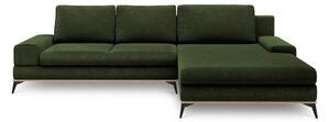 Lahvově zelená rozkládací rohová pohovka Windsor & Co Sofas Planet, pravý roh