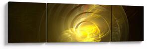 Obraz žluté abstraktní spirály (170x50 cm)