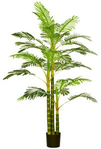 Umělá palma HOMCOM 190 cm, umělá rostlina v květináči, plastová umělá palma, dekorativní umělá rostlina do obývacího pokoje, ložnice, kanceláře nebo z