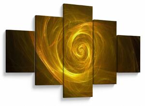 Obraz abstraktní žluté spirály (125x70 cm)