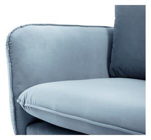 Světlé modrá sametová pohovka Cosmopolitan Design Vienna, 230 cm
