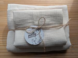 Nelly Mušelínový ručník a osuška - vanilkový set