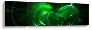 Obraz - zelená abstrakce (170x50 cm)