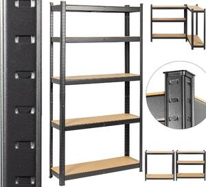 Kovový skladový regál Dooc 180 x 90 x 30 cm, nosnost 175 kg na polici