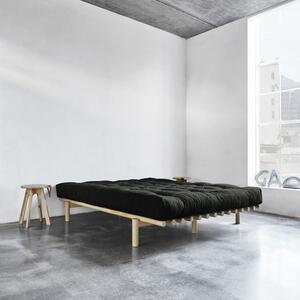 Dvoulůžková postel z borovicového dřeva s matrací Karup Design Pace Comfort Mat Natural Clear/Black, 140 x 200 cm