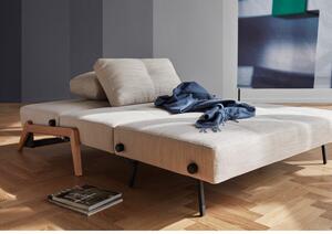 Šedobéžová rozkládací pohovka Innovation Cubed Wood Linen Sand Grey, 96 x 167 cm
