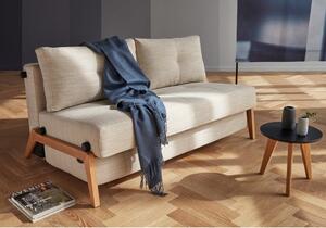 Šedobéžová rozkládací pohovka Innovation Cubed Wood Linen Sand Grey, 96 x 167 cm