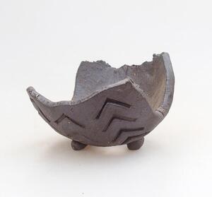 E-bonsai Keramická Skořápka 7,5 x 6,5 x 5,5 cm hnědá