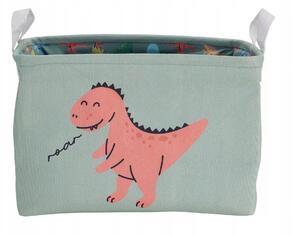 Dětský úložný box 30x25 cm - Dino, zelený, H&L