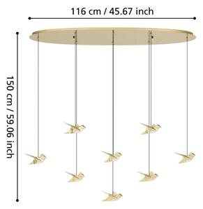 Eglo 390397 - LED Stmívatelný lustr na lanku PARATEBUENO 8xLED/4,2W/230V zlatá