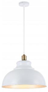 LAMPA WISZĄCA SUFITOWA E27 ŻYRANDOL LOFT MODERNÍ BÍLÁ + MĚĎ do obývacího pokoje