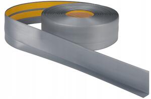 Podlahová lišta PVC 50x20mm Šedá Metalická 25m Flexibilní Gumová Soklová lišta