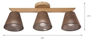 Brilagi - LED Přisazený lustr ANTHONY 3xE14/40W/230V dub/hnědá
