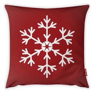 Povlak na polštář Vitaus Christmas Period Red Simple Snowflake, 43 x 43 cm